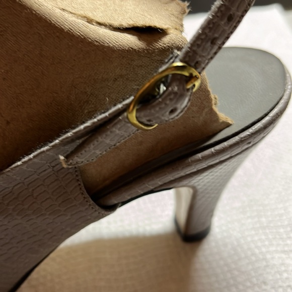 Vintage Gray crocodile like slingbacks size 8 medium - Picture 12 of 15